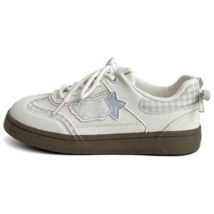 City camel Низкие женские скейтерские кеды бело-голубые, цвет White Blue