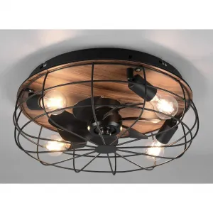 REALITY Светильники Потолочный светильник Trondheim Потолочный вентилятор E27 1 шт. Потолочная лампа, вентилятор можно включать отдельно Reality Leuchten, Holzoptik