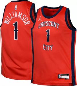 Jordan Молодежный Нью-Орлеан Пеликанс Зайон Уильямсон # 1 Red Swingman Джерси