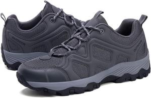 Мужские походные ботинки водонепроницаемые, нескользящие, для прогулок на природе, дышащие, легкие треккинговые кроссовки Qacksv, серый