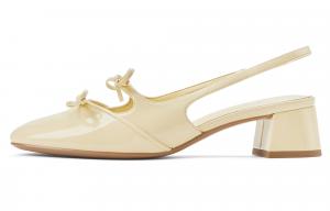 Маленькие CK с бантиком Новый китайский стиль Сандалии на одной бретели 4,1 см Женские Масло/Черный глянец Черный/Мел Белый CHARLES&KEITH