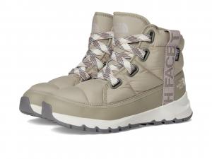 Женские ботинки The North Face Thermoball Luxe Wp стеганые на шнуровке, серо-бежевый