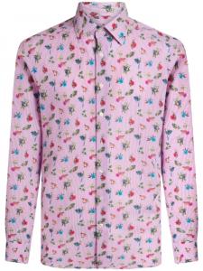 ETRO рубашка с цветочным принтом, розовый
