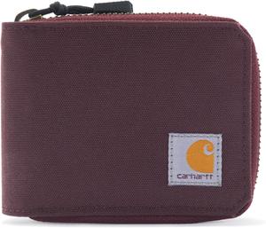 Мужской нейлоновый кошелек Carhartt Duck Zipper, цвет "Темно-винный", Wine