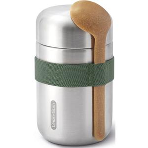 Термокружка Food Flask сохраняет еду горячей долгое время, герметичная, включая ложку, 400 мл Black+Blum, оливково-зеленый