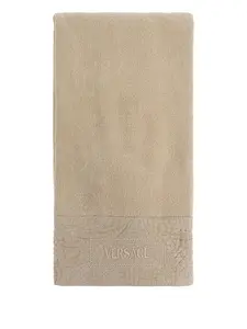 Комплект из пяти полотенец с тисненым логотипом Versace, коричневый