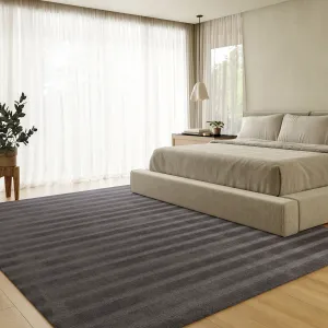 Полосатый шерстяной ковер в прихожей nuLOOM, 76x244 см, песчаный серый