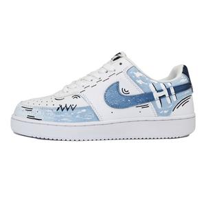 Nike Кроссовки для скейтбординга Court Vision 1 Blue Sky Low Top унисекс, белые, синие