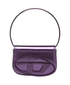 Сумка через плечо из зеркальной кожи со съемным ремешком. Diesel, фиолетовый