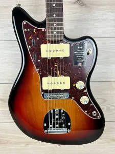 Fender American Professional II Jazzmaster с грифом из розового дерева, триколорное солнце