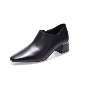 Devanro Черные женские туфли на платформе с массивным каблуком 4 см, цвет Black