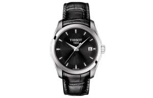 TISSOT Часы T CLASSIC Collection Quartz Movement Women's Watch 32mm Black Dial Stainless Steel Case Leather Strap