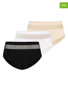Teyli Комплект из 3 штук: трусики с высокой талией, черно-бело-бежевые