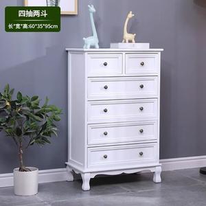 Yu Senyi Комод для гостиной или балкона в винтажном американском стиле из массива дерева, 5 ящиков, белый, полностью собран