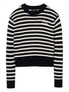 Полосатый свитер с цветочным узором MARC JACOBS, черный