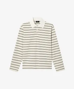 Полосатая рубашка-поло с длинными рукавами