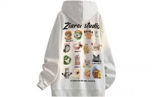 Толстовка Unisex Hooded Moderate Regular ZIAREL, белый heather серый