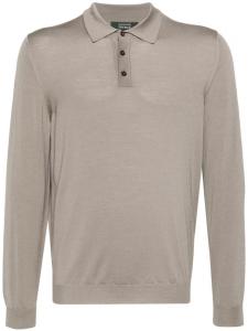 Zanone рубашка поло тонкой вязки, коричневый