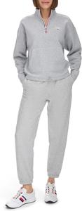 Женская флисовая толстовка Tommy Hilfiger с застежкой-молнией Quarter Zip, Pearl Heather Grey