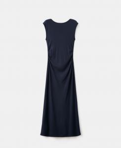 Женское приталенное платье со сборками MANGO, Navy