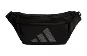 Полиэстеровый наплечный поясной рюкзак One Shoulder Crossbody Fanny Pack обычный женский Adidas, черный