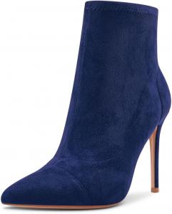 Женские ботильоны на высоком каблуке Castamere, без застежки, с заостренным носком, эластичные ботинки-стилет, классические базовые ботинки с каблуком 10 см, Navy Blue