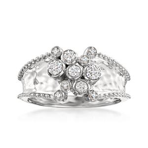 Кольцо Ross-Simons Diamond Bubble Band из стерлингового серебра Ross-Simons, белый