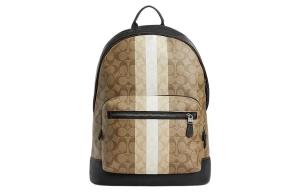 COACH Рюкзак West PVC с коровьей кожей и текстилем обычный унисекс khaki & mixed color