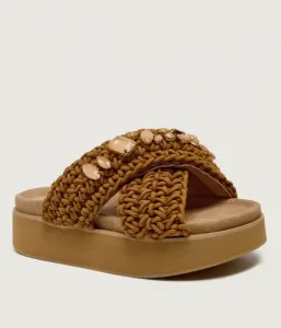 Тапочки из плетеных камней Inuikii, коричневый