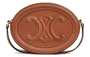 Сумка женская Celine Cuir Triomphe овальная с логотипом, коричневый