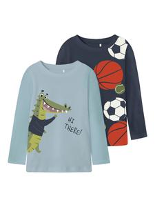 Рубашка NAME IT, темно-синий/светло-голубой