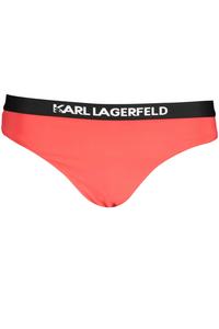 Плавки женские Karl Lagerfeld Beachwear пляжные с контрастным декором, красный/черный
