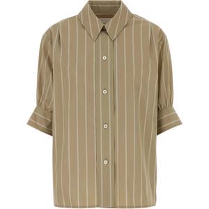 Рубашка из полосатого поплина JIL SANDER, бежевый