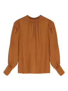 Блузка с пуговицами YVES SALOMON, коричневый
