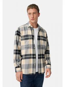 Рубашка из фланели с контрастными деталями и нагрудными карманами темно-синего цвета Camel Active