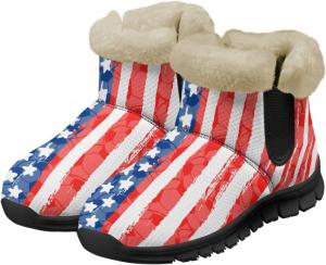 Женские зимние сапоги Jeiento с флагом Америки, противоскользящие, American Flag Soccer