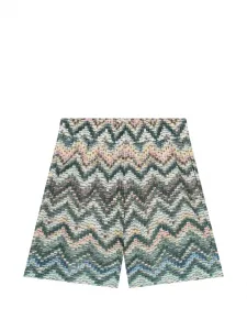 Плавки-шорты с зигзагообразным узором Missoni Kids, зеленый