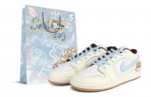 Детские баскетбольные кроссовки Air 1 Low Top для подростков Jordan, экрю