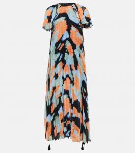 Платье макси Nyissa из жоржета с принтом Altuzarra, Seafoam Siren