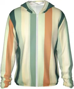 Ретро худи с полосками для защиты от солнца, UPF 50+, с длинным рукавом и молнией GFLFMXZW