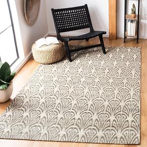 SAFAVIEH Cape Cod Collection ковер 122 x 183 см - , Light Beige & Grey, ручной работы геометрический, идеально для помещений с высокой проходимостью: прихожая, гостиная, спальня (CAP501B)