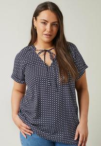 Блуза DOT PRINT TIE NECK Evans, синий