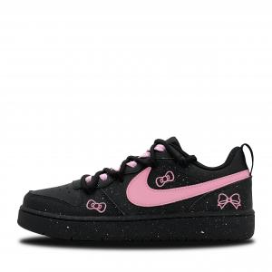 Nike Court Borough Pink Stardust Slip Resistant Low top Kids' Skateboarding Shoes Black Pink Teenagers
