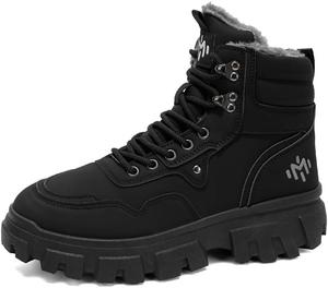 MODME Мужские зимние ботинки водонепроницаемые, короткие ботинки с меховой подкладкой, зимние ботинки для снега для мужчин, противоскользящие, для работы на улице и походов, черные, зеленые, желтые