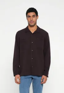 Блестящая рубашка с отложным воротником, удобная рубашка Calvin Klein, Mocha Brown