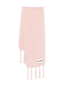 Шарф с бахромой Jil Sander, розовый