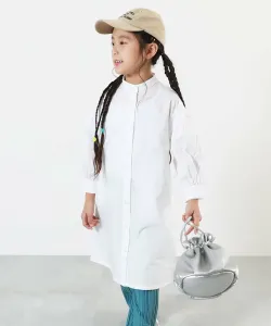 Платье-рубашка в полоску с рукавами, объемными в двух направлениях Devirock, цвет 004-White