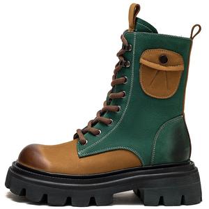 Женские ботинки Мартин 5 см MATA, желтый [Стандартный размер с свободным кроем]