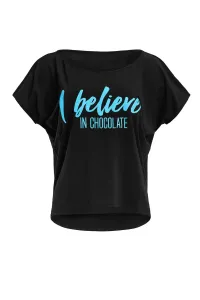 Рубашка оверсайз Winshape "MCT002 ultra Light" с неоново-синим блестящим принтом, синий