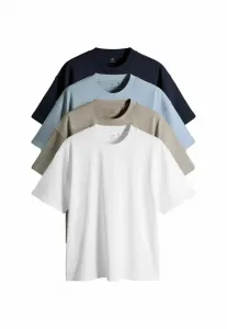 Комплект из 4 футболок свободного кроя с коротким рукавом. The Set, Blue Brown